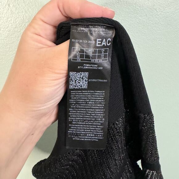 GUESS Womens Sheer Inset Mini Pencil Skirt Large Stretch Black - Picture 8 of 9